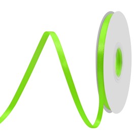BVIEAKD Lime Green Satin Ribbon - 1/4" x 50 Yards Double Faced Solid Color Ribbon for Crafts Weddings Bow Making & More