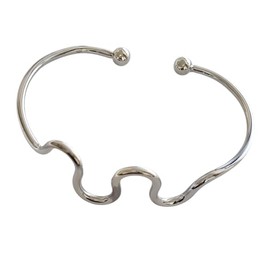 Treasure Bay Gorgeous Handcrafted 925 Sterling Silver Bangle Bracelet for Women Girls | Women's Wave Silver Bangle Cuff