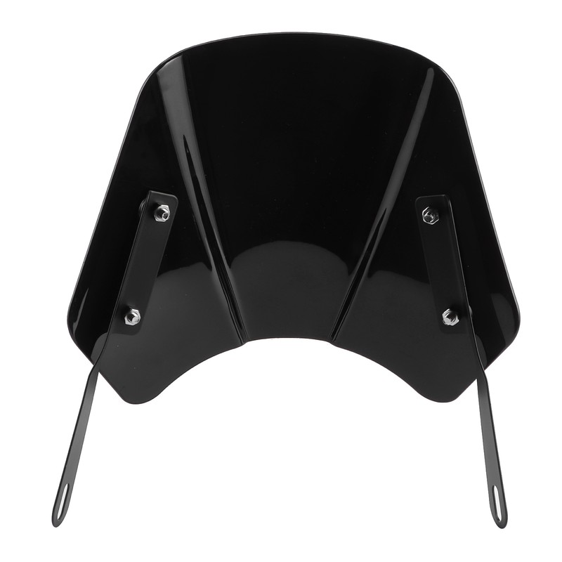 Universal Motorcycle Windshield Wind Deflector Screen W/Mounting Bracket for 5‑7inBlack