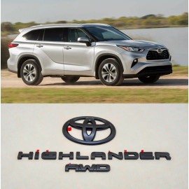 Toyota Matte Black out 2020-2022 Highlander AWD Overlay Emblem Kit  PT948-48202-02