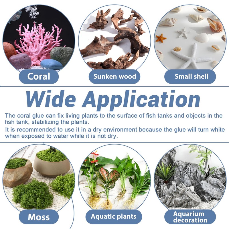 1DFAUL Aquarium Glue Fish Safety, 2Pcs Coral Reef Glue for