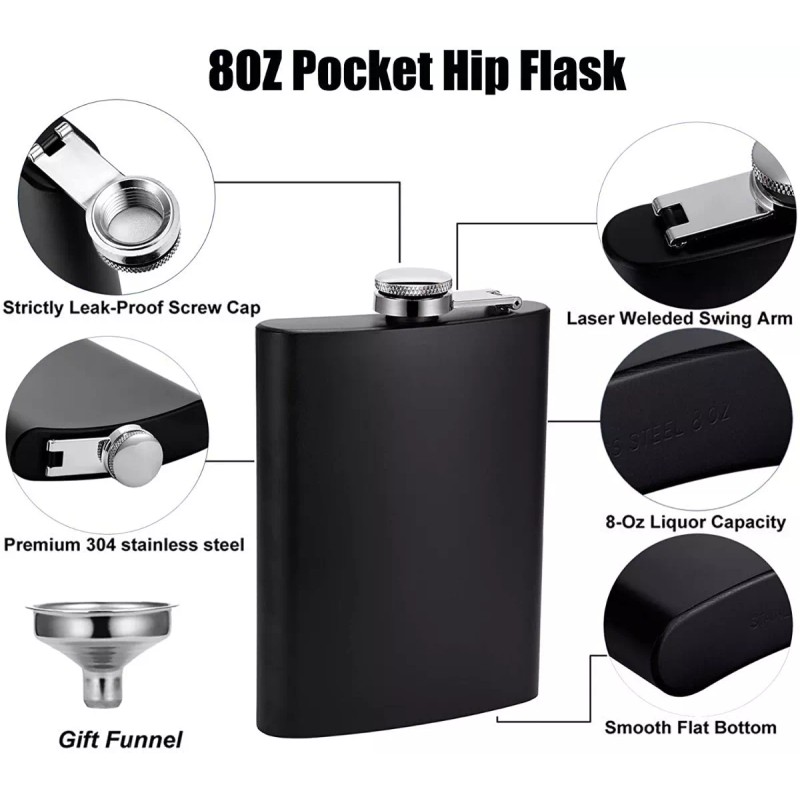 MARZSEFLO Set Licorera De 8 Oz,ánfora Rocker Acero Inoxidable