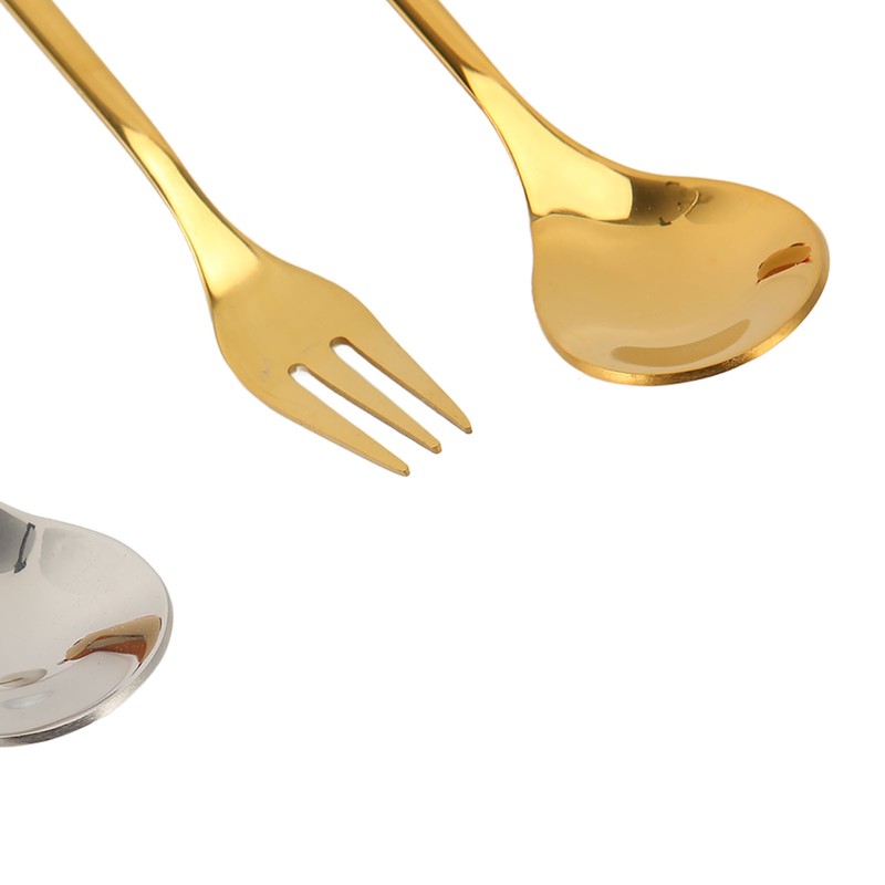 4Pcs Christmas Spoons and Forks Set Stainless Steel Cartoon Funny