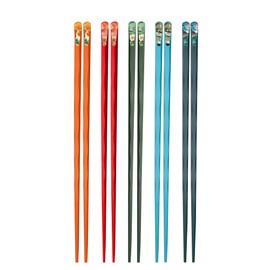 Chopsticks, Carimee 5 Pairs Premium Reusable Multicolour Chopsticks for Sushi Japanese Matte Anti-slip Chop Sticks with Gift Case Lightweight Dishwasher Safe, 9.5 Inch (CC04-CA)