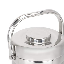 1.8L Stainless Steel Vacuum Lunch Box with Three Tiers, Wall Insulated Hot Food Container Ergonomic Handle