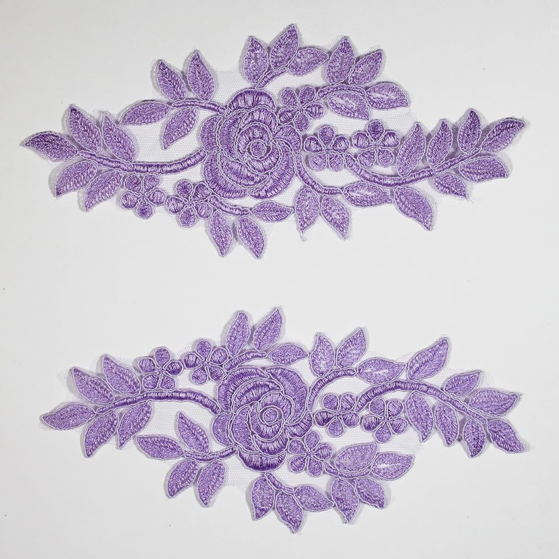 4 X Bridal Lace Applique Floral Corded Wedding Motif #61