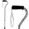DMI Adjustable Designer Cane with Offset Handle and Strap, Zebra