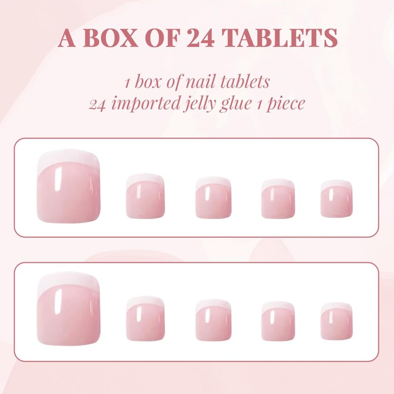 SIVZUMO Pack of 24 12 Sizes Toenails Shiny Press On