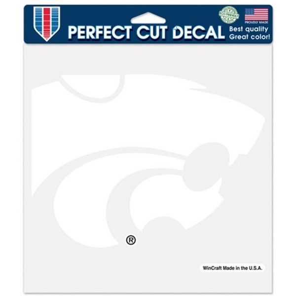 NCAA Kansas State Wildcats 8" x 8" Perfect Cut White Decal