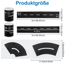 Pack of 10 Road Highway Railway Road Tape DIY Trains Railways Racing Car Track Road Tape for Toy Cars, Road Band for Playing and Learning, Art, DIY Craft Stickers