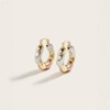 Women's Tri Color Twisted Hoop Earrings - Gold Silver and