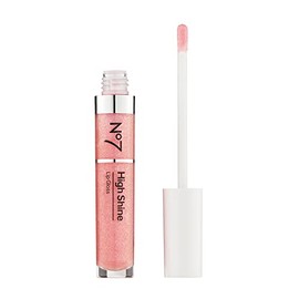 No7 High Shine - Brillo labial Pink Slip - Brillo de labios hidratante de alto brillo con aceite de jojoba para labios, maquillaje de labios hidratant