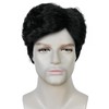 TIKJOYS Black Wig for Men Adults Prehistoric Man Wigs Short