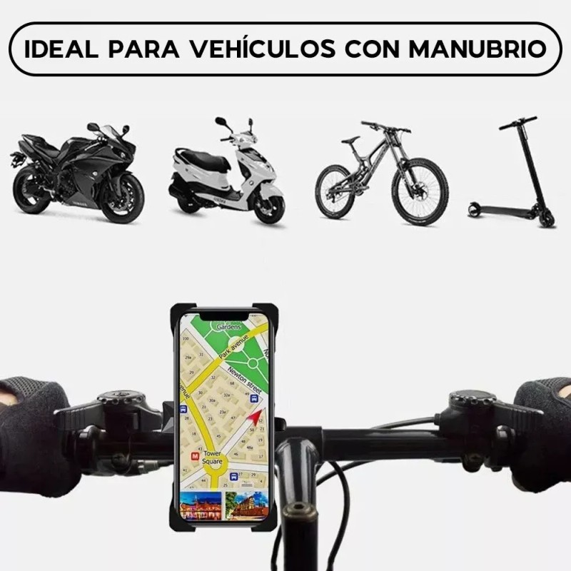 Maíz Soporte Base Moto Bicicleta Porta Celular Gps + Cargador