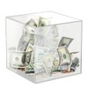 DAJASD Money Box, 4.7x4.7x4.7 Inch Acrylic Money Saving Box, Clear