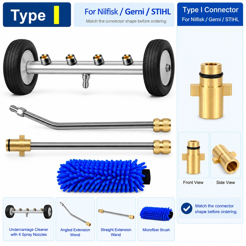 2-in-1 Undercarriage Pressure Washer Kit with Extension Wands – 4000