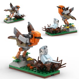 LUXEBLOCKS Creative Bird’s Nest Building Blocks Set - 131pcs Customizable Birds Bricks Model Kit, Unique Adult Display Model for Home Décor & Gift Idea