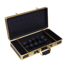 Barber Case Clipper Bag Carrying Case, Portable Professional Stylist Tool Box Salon Hair Cutting Grooming Kit Storage Organizer, for Scissors, Clippers (Black+Gold)