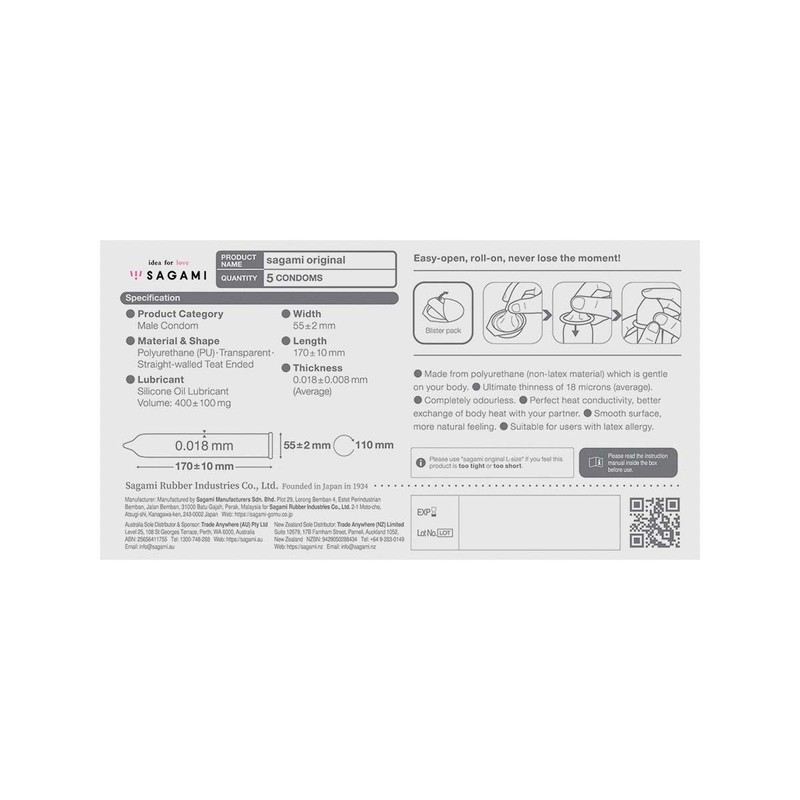 Sagami Original 0.01 5's x 3 pack