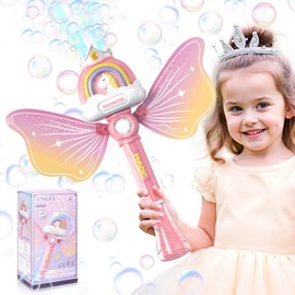 Aooess Princess Bubble Wand for 3+ Years Old Girls: Bubble Machine for 3 4 5 6 7 8 Years Old Kids Bubble Maker for Toddlers Birthday Presents Weddings Party Gifts Outdoor Bubbles Blowing Toys (Pink)