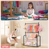 ZHKINGGS Kids Clothing Rack with 2-Layer Storage Shelf and 2