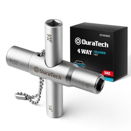 DURATECH 4 Way Sillcock Key, 1/4", 9/32", 5/16", 11/32", 1-Pack, for Valve, Faucet, and Spigots