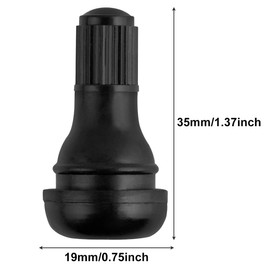 Elsjoy 100 Pack TR412 Tire Valve Stems, Tubeless Rubber Snap-in Tire Valve Stem, Short Black Tire Valve Stem, Fits 0.453 Inch Rim Holes on Standard Vehicle Tires