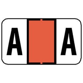 15/16" H x 1-5/8" W Orange Jeter 15/16" Ringbook Alpha Label 'A' (240/Pack) - TBBS-61521