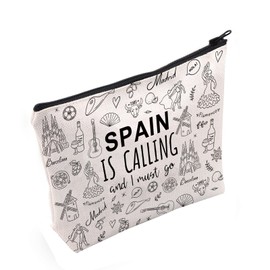 Spain Family Trip Gift Spain is Calling and I Must Go Cosmetic Bag Spanish Honeymoon Gift (Spain is Calling UK)