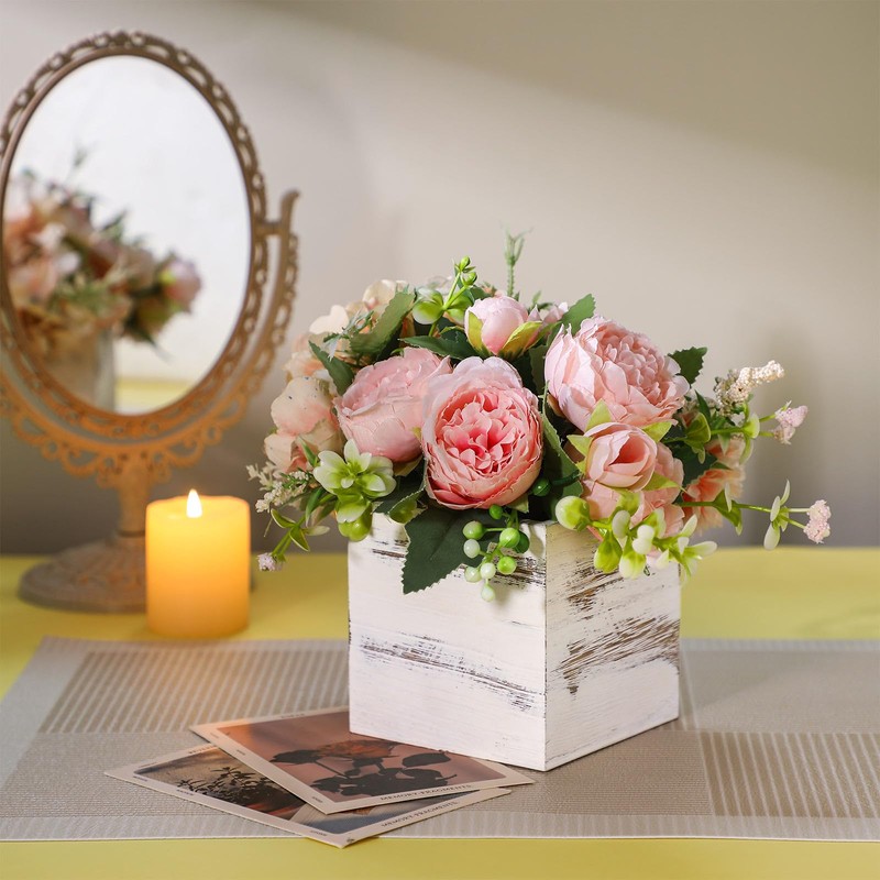 Suzile 12 Set 4 Inch Wooden Planter Box Flower Square