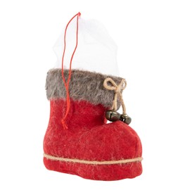 Idena 31611 Santa Boots with Felt Cover and Bell, 14 x 8 x 13.5 cm, Christmas Boots for Filling, Gift, Christmas, Red