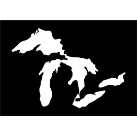 Great Lakes Die Cut Window Sticker Decal (State of Michigan)