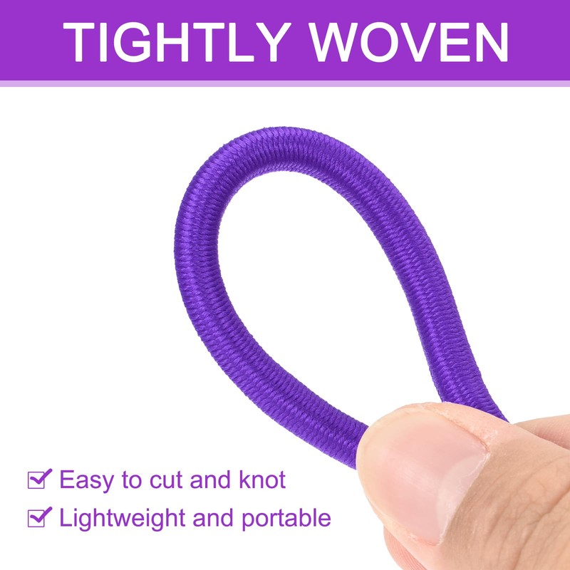 DMiotech 1/4 Inch Shock Cord, 25 Feet Purple Bungee Cord