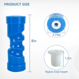 Boat Trailer Roller 8 inch,Self Centering Boat Trailer Keel Rollers,Boat Trailer Accessories Keel Rollers for Boat Trailer Boat Rollers for Trailer Fits 5/8" Shaft (Blue)