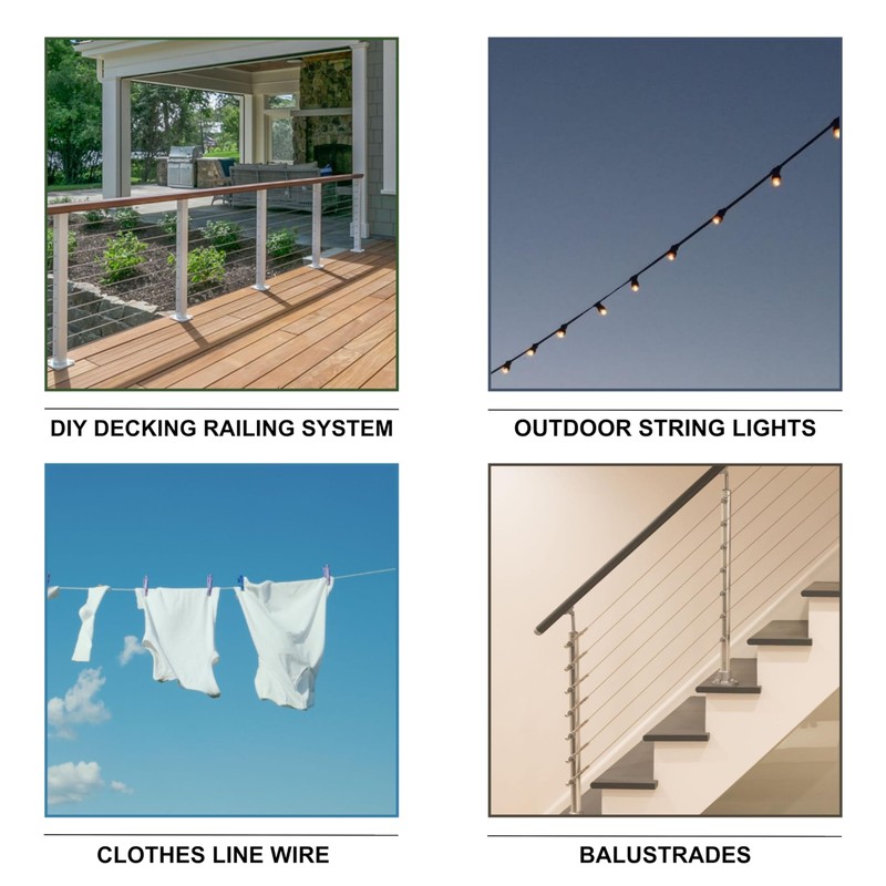 316 Stainless Steel Cable Wire Rope 3/16" 1x19-100 ft Coil