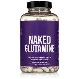 Naked Nutrition- Cpsulas de recuperacin muscular de Lglutamina desnuda, 1000 mg, 240 unidades, fabricadas en Estados Unidos, sin OMG, gluten y        
