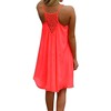 iToolai Women Summer Casual Sundresses Chiffon Beach Shift Dress(Bright Coral,M)