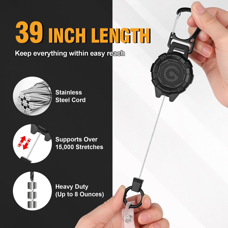 Go Pal Retractable Badge Reel Set: 2 Pack Heavy Duty