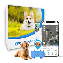 Dog GPS Tracker for Dogs, Virtyal Fence ，Realtime, Lighting Flash&Audible Seek Mode, Anti Lost No Distance Limited Pet GPS Location Tracker Fit Most Pet Collars, Subscription Needed