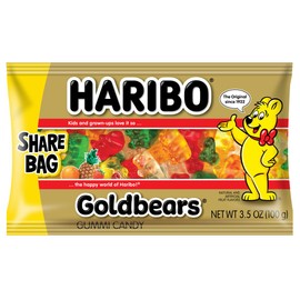 HARIBO Gummi Candy, Original Goldbears, 3.5 oz. Bag (Pack of 18)