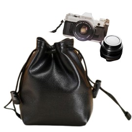 Lucup Camera Case Pouch Drawstring Bag Camera Bag SLR Lens Case Drawstring Bag Mirrorless Condigi Drawstring Bag, Black, L, Modern