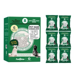 FURGONE × Seedshub Pet Hair Dissolver for Washing Machine, 96.7% Hair Dissolution, Dog Cat Hair | Stain Remover for Laundry, Pets Friendly, 6 Sachets, HE/Top/Front-Load Compatible
