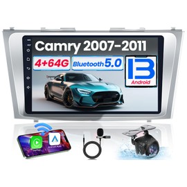 [8 Core 4+64G] for Toyota Camry Radio 2007-2011: 9" 1280 * 800 HD Touch Screen Stereo with Wireless CarPlay Android Auto 5G WiFi GPS Bluetooth 5.0 AM FM RDS SWC Backup Camera