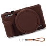 Powershot G7X Mark III - Funda protectora de silicona para cámara Canon G7X Mark III (café)