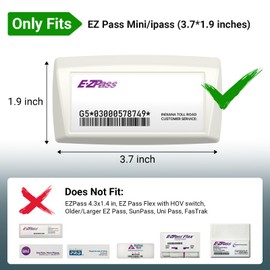 2-Pack EZ Pass Holder, EZ Pass Transponder for Windshield with Strong Suction Cups for Car Fits EZ Pass Mini/iPass, Durable Heat & UV Resistant Toll Pass Holder Easy to Install & Remove