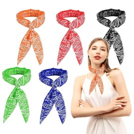 Cooling Neck Wrap – Ice Crystal Cooling Towel for Fast Cooling Relief, 5-Pack for Outdoor Activities, Camping, Running, Gym, Beach Travel (5PCS-5-Color-Leaves)