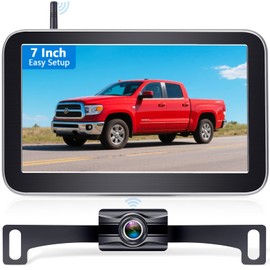 10-Mins Easy Install Wireless Backup Camera: HD 1080P 7 Inch Monitor Clear Auto Night Vision up to 33ft - Rear View Camera for Trucks, Pickups, SUVs Towing & Reversing