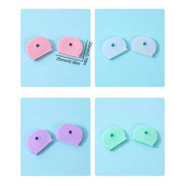 Key Cap Label Set, Pack of 20 in 4 Different Colours, Plastic Key Identification Label Covers, Key Caps, Rubber Covers for Standard Flat House Keys