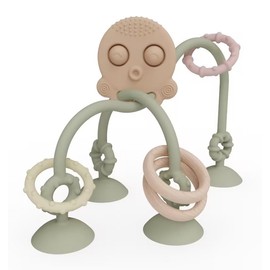 Happi2U Octopus High Chair Toy with Suction Cup for Babies, Teething Toy and Bath Toys for Toddlers 3 Months and Up (Green)