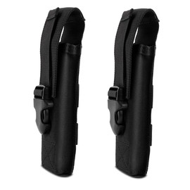 IronSeals Tactical Flashlight Pouch Holster Case Belt Pouch, Molle EDC Organizer Pouch EMT Mini Scissor Tool Pouch (2 Black)